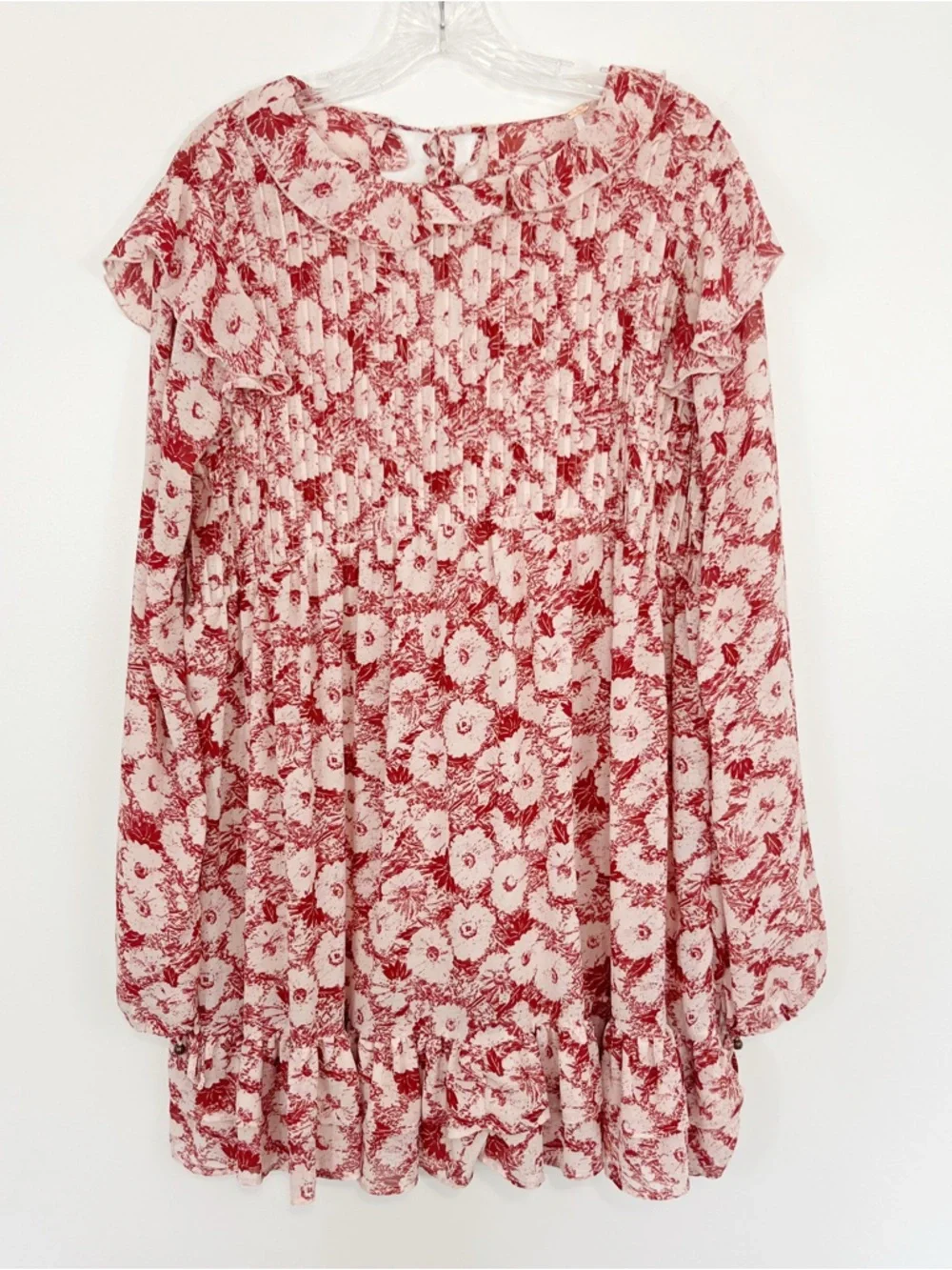 Free People These Dreams Floral Mini Dress in Tea Combo Size Medium